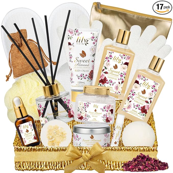 17Pcs Spa Bath Gifts Set Kit, Moisturizing Spa Gift Baskets for Women & Mom