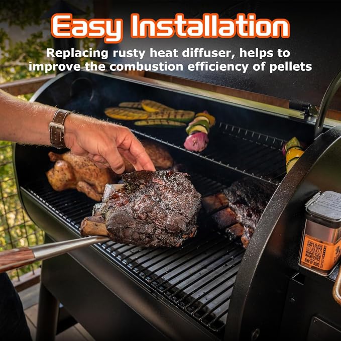 Upgraded Stainless Grill Heat Baffle Diffuser for Traeger Ironwood 650/885 Pro 575/780 D2 Timberline 850/1300 Westwood XL,Westwood Pellet Grill Serie Accessories,Modified Flame Tamer for Traeger Parts