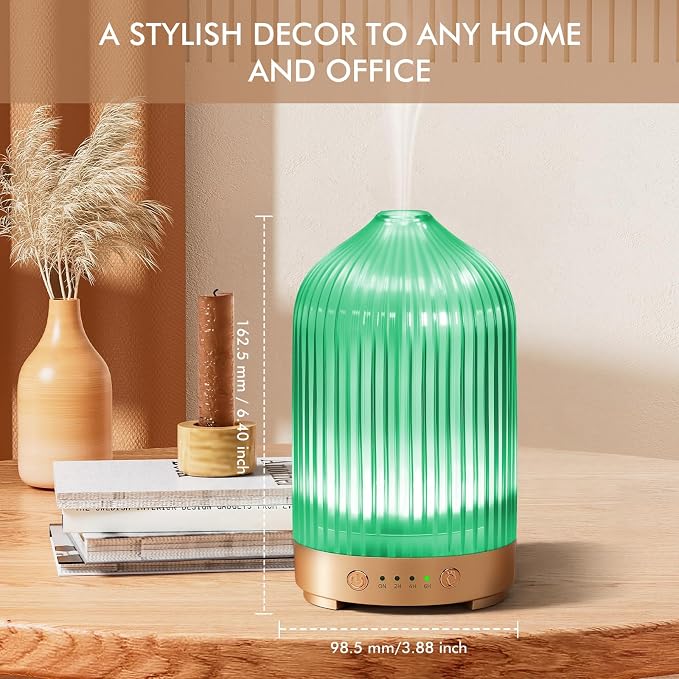Essential Oil Diffuser for Home- 200ml Aromatherapy Diffuser for Essential Oils with 4 Timer, 7 Color LED Lights Waterless Auto Shut-Off for Home Office Décor Gifts for Women