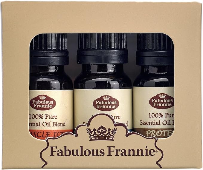 Fabulous Frannie Pure Essential Oil Blend Top 3 Set - Muscle Ice, Protect, Sleep 10ml (Pack of 3)