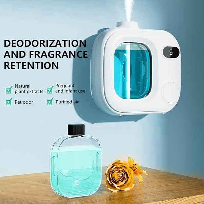 Aromatherapy Diffuser Smart Fragrance Essential Oils Difuser Air Scent Humidifier for Home Large Rooms Bathroom Hotel Collection Office Car 5 Mist Levels Adjustable Timer Aroma 360 Difusor