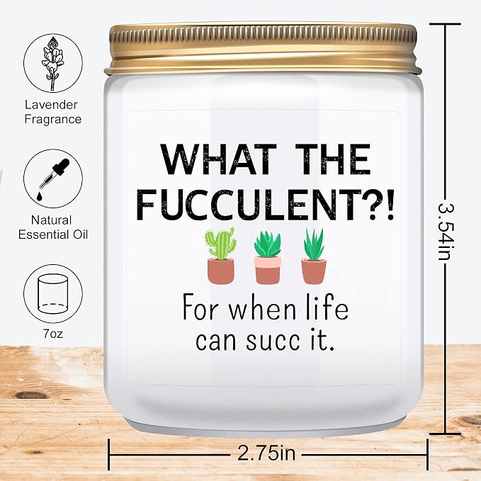 Funny Gifts for Women, Men- Birthday Gift for Best Friends, Her, Him, Girlfriend, Sister, Plant Lover- Unique Christmas & Valentines Day Present - Lavender Candles