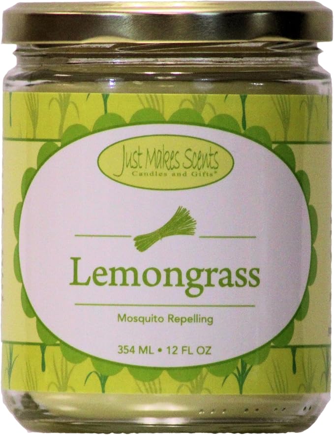 Lemongrass Scented Blended Soy Candle by Just Makes Scents (12 oz)