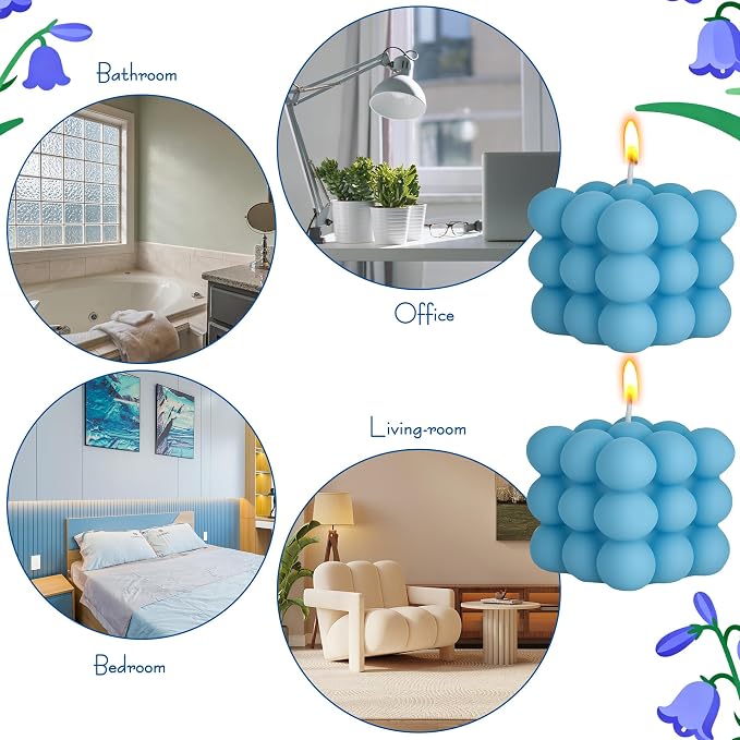 SHIDOW Shaped Scented Candles, Premium Soy Blend Wax Aromatherapy Candle, Relaxing Fragrance Decorative Candle for Home Bedroom Bathroom Office Indoor Ornament (Blue)