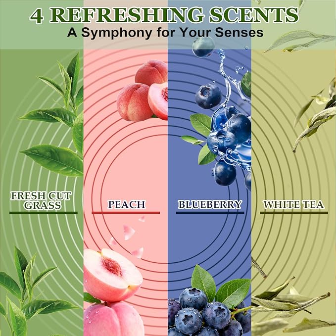 Plug In Air Freshener Refills - Citronella Lemongrass Fragrance, 12 Count Aromatherapy Oil Diffuser for Home, Bathroom and Outdoors - Compatible with Air Wick, Compatible with Glade