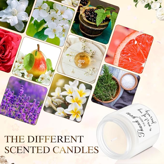 MTLEE 20 Pcs Thank You Gifts Candles 3.5 oz Employee Appreciation Inspirational Scented Soy Wax Candle Thanks Gift for Coworker Women Volunteer Teacher(Appreciation,White)