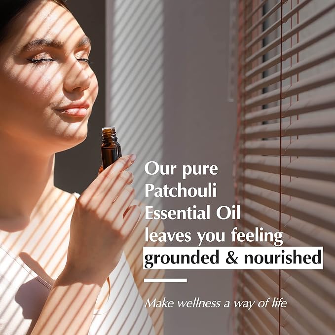 AROMAFUME Patchouli Essential Oil - 100% Natural, Therapeutic Grade Essential Oils - Pure, Harmonising Aromatherapy Oil for Home Diffusers - Gifts for Her - 10ml
