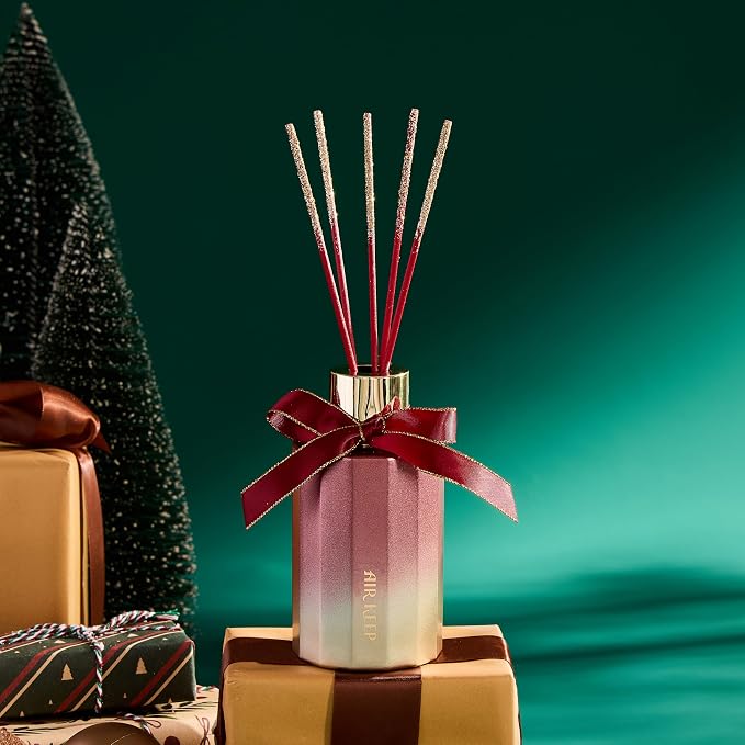 Airkeep Reed Diffuser Set - Spice Reed Diffuser with 8 Reed Sticks - Scented Oil Diffuser for Home & Office Diffuser Bathroom Shelf Decor - Ideal Gift for Holidays 7.1oz