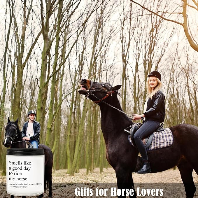 Horse Gifts for Women, Cool Horse Lover Gifts for Women, Men, Riders, Girls, Equestrian, Birthday Thanksgiving Christmas Gift for Girls, Soy Wax Lavender Scented Candle