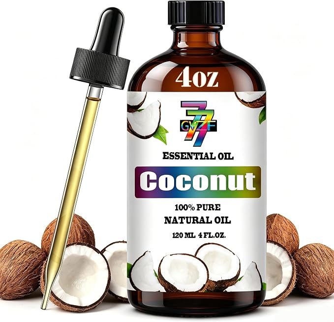 Coconut Essential Oil, Coconut Oils, for Diffuser, DIY Candles, Soap, Humidifier, Home, Gift, Essential Oil, GV77ZF Coconut Fragrance Oil - 4 fl oz (120 ml)