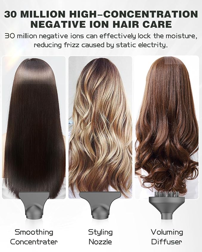 slopehill Professional Ionic Hair Dryer, High-Speed Salon Blow Dryer, Lightweight Compact Hairdryer for Travel, Low Noise Quiet for Home