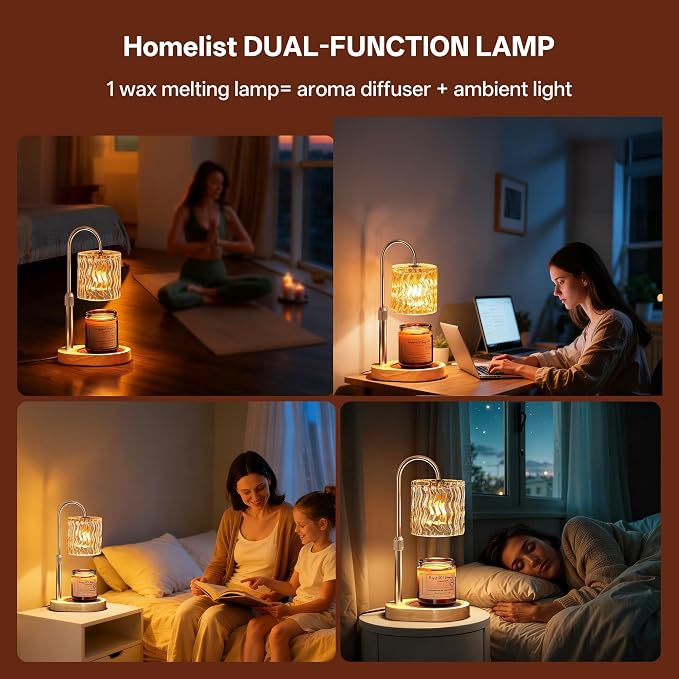 Homelist Candle Warmer Lamp with Timer, Height Adjustable Candle Lamp, Home Decor, Wax Melt Warmer for Birthday Chrismas Holiday Gifts for Mom, Women, Sister