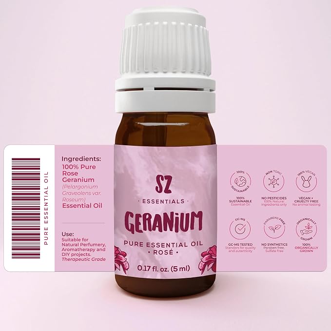 Rose-Geranium Essential Oil - The Real Deal - 100% Pure and Natural - Undiluted - 5ml (0.17 fl oz)