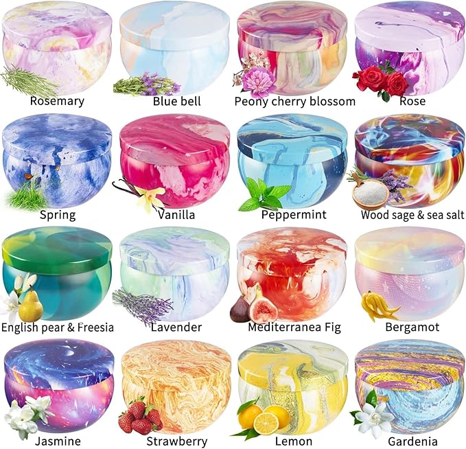 Howemon 16 Pack Scented Candles Set for Home, Relaxing Stress Relief, Aromatherapy - Natural Soy Wax and Fragrance - Gifts for Women, Mom, Best Friend, Wife, Birthday
