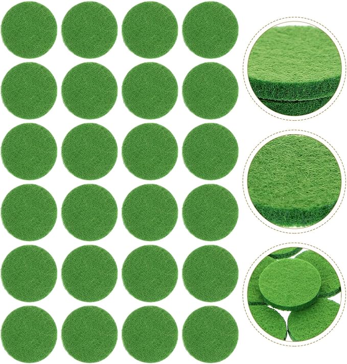 GLEAVI Diffuser Refill Pads：100pcs Essential Oil Diffuser Pad Cotton Replacement Pads for Diffuser Necklace Vent Clip Green
