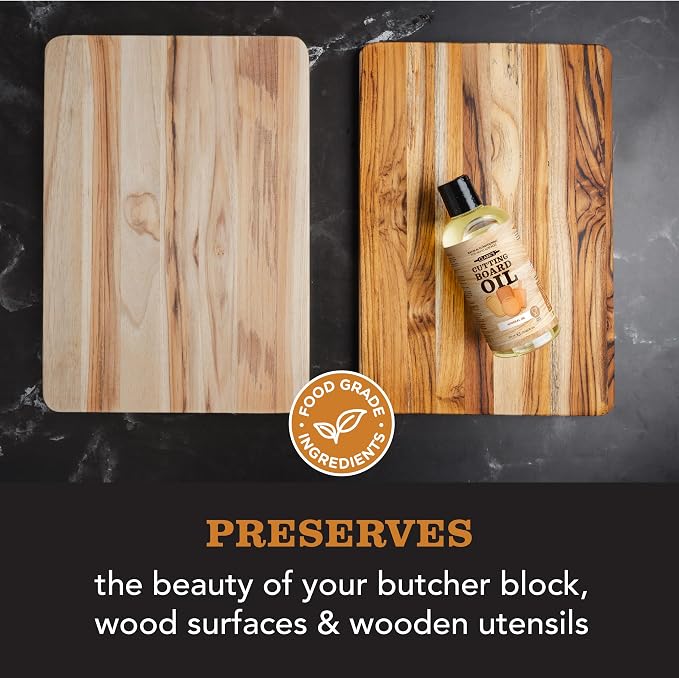 CLARK'S Mineral Oil - 12 oz Food Grade Conditioner for Wood Cutting Board, Cutting Board Oil for Butcher Block, Marble & Soapstone, Lubricant for Knife, Meat Grinder - Made in USA