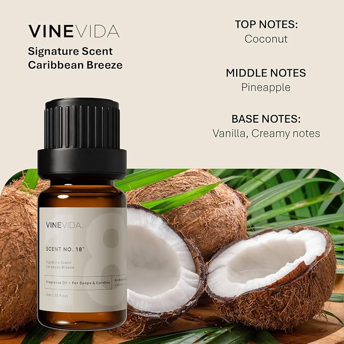 VINEVIDA Scent No.18 Fragrance Oil for Candle & Soap Making - 0.33oz Natural Candle Scents - Made in USA