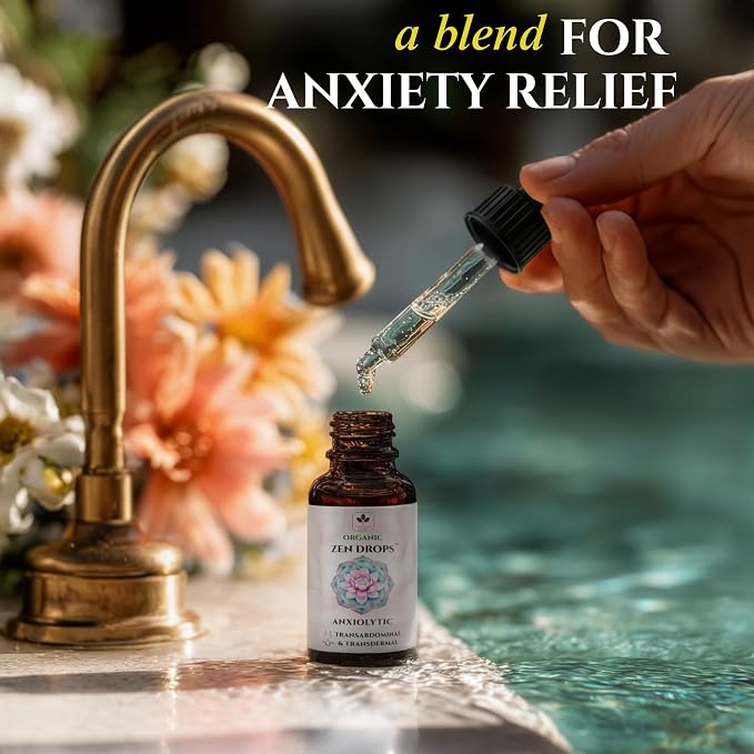 TODICAMP Anxiolytic Navel Patch & Skin Application Calming Essential Oil Blend for Relief & Relaxation - Bergamot Orange Ylang Ylang Frankincense Lemongrass in Castor Oil - 0.34oz
