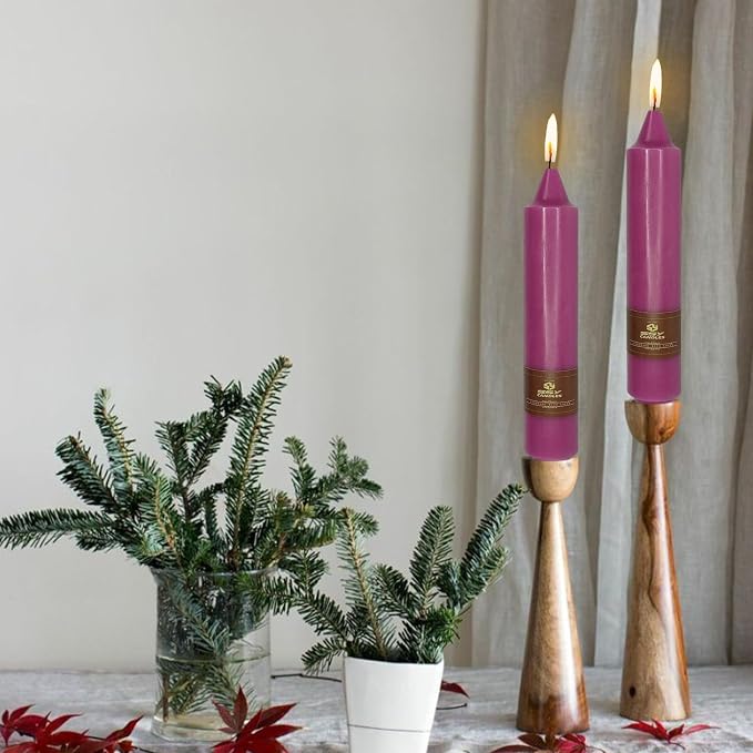 4 PCS Purple Candlesticks 7 inch Small Taper Candles Stick Candles Unscented Tapered Candlestick for Wedding Party Home Décor Candles Advent