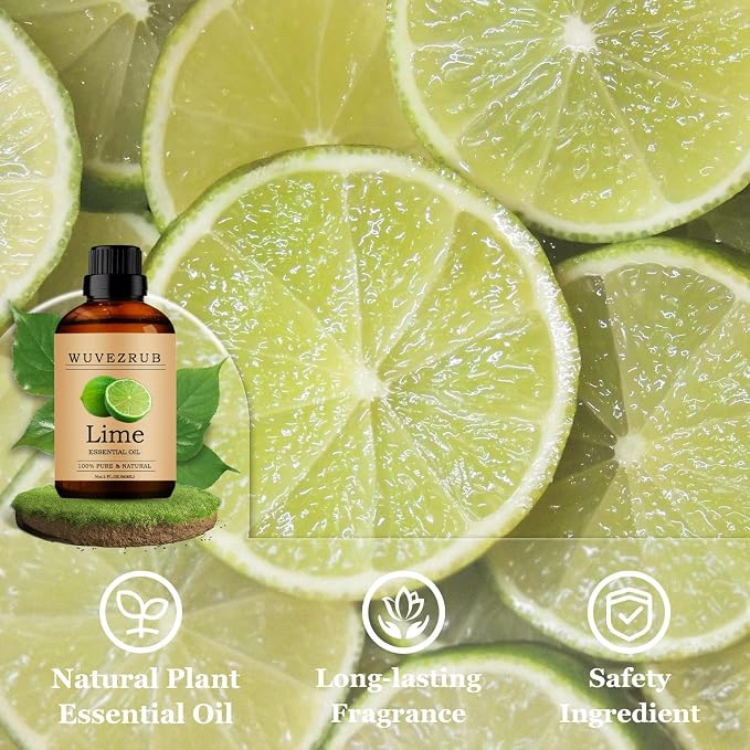 Lime Essential Oils 60ML, Pure Lime Essential Oil for Aromatherapy Diffuser - 2 Fl Oz