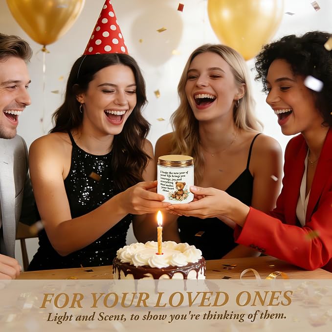 Birthday Gifts for Women, Christmas New Year Gifts for Wife Sister Mom Daughter Girlfriend Friend, Encouragement New Beginning Blessing Gift for Her, Funny Lavender Scented Candle - White