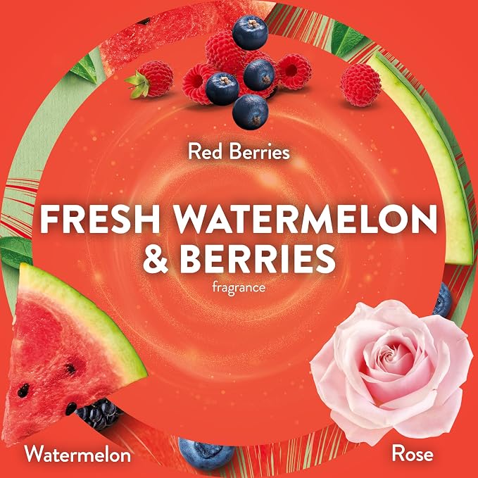 Air Wick Plug-In Scented Oil Refills, 4 Count, Fresh Watermelon & Berries, Air Freshener, Essential Oils