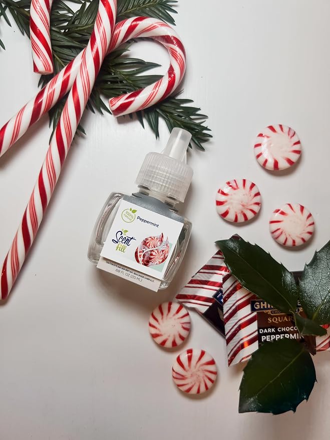 Scent Fill 100% Natural Peppermint Plug in Air Freshener, 4 Scented Oil Refills