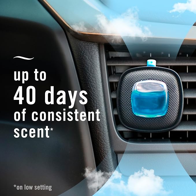Febreze Car Air Freshener Vent Clip Laundry Fresh Scent, .07 oz. Car Vent Clip, Pack of 4