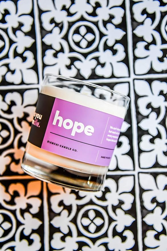 Yes You Candle - Hope, Inspirational 8oz Highly Scented Candle, Soy, Made in USA, Great Message, Pure Essential Oils, Perfect Gift, Aromatherapy, 100% Pure, Vanilla and Sandalwood