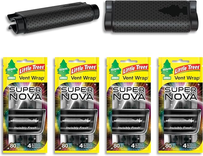 LITTLE TREES Car Air Freshener | Vent Wrap Provides Long Lasting Scent, Invisibly Fresh | 16 Air Fresheners | Supernova