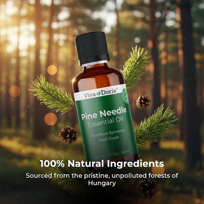 Viva Doria Pine Needle Essential Oil, 100% Pure, Natural, Pine Essential Oil, Undiluted, for Aromatherapy | Food Grade, 30 mL (1 Fluid Ounce)
