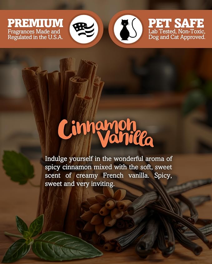 Shortie's Candle Company Cinnamon Vanilla Premium Wax Melts - 3 Oz., Strong & Long Lasting, Non-Toxic - Made with Essential & Natural Oils - Formula 117