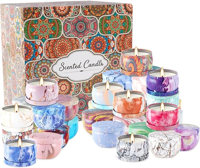 Howemon 36 Pack Scented Candles Set for Home, Relaxing Stress Relief, Aromatherapy - Natural Soy Wax and Fragrance - Gifts for Women, Mom, Best Friend, Wife, Birthday