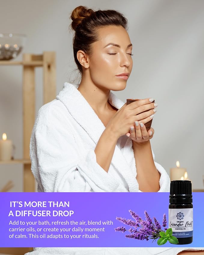 Essence Lavender Mint Essential Oil, 5 ml | Aromatherapy Oil for Diffusers & Personal Use | Natural Fragrance for Relaxation, Clarity & Wellness | Made in USA | Floral & Refreshing Scent