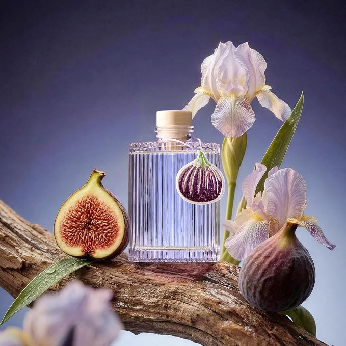 COCORRÍNA Reed Diffuser, Fig Blossom Scent Oil Diffuser, 6.09 fl oz, 8 Reeds, Long-Lasting Home Fragrance, Bathroom Bedroom Shelf Decor & Gifts