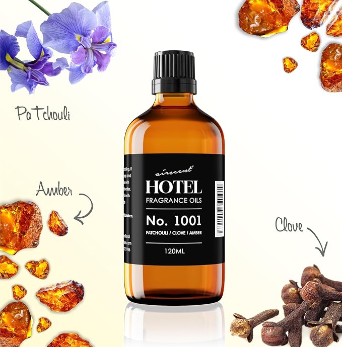 AirScent Hotel Diffuser Oil No. 1001 - Patchouli Clove Amber - 30 mL | Hotel Scent Dupe - Premium Fragrance Oil for Ultrasonic and Waterless Diffusers - 1 fl oz Droper Bottle