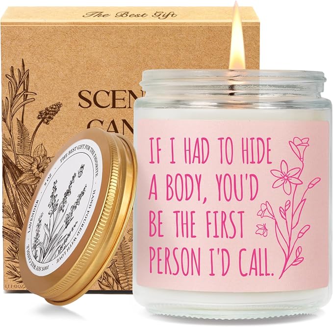 Funny Friendship Candle Gifts for Best Woman Friend, If I Had to Hide A Body Candles, Unique Friendship Birthday Candle Gift for Women, Female, Bestie, BFF, Friends, Soul Sister, Lavender Scented-63