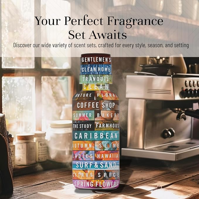 P&J Trading Fragrance Oil Coffee Shop Set | Coffee, Café Mocha, Chai Tea, Hot Chocolate, Blueberry Muffin, French Vanilla Candle Scents for Candle Making, Freshie Scents, Soap Making Supplies
