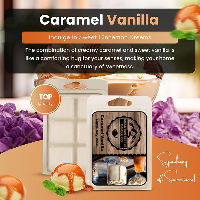 Wax Melts (Pack of 5) | HandPoured Soy Wax | Scent for Warmers | Made with Natural Oils | Pumpkin Kisses, Banana Bread, Iced Cinnamon, Chai Tea, Caramel Vanilla
