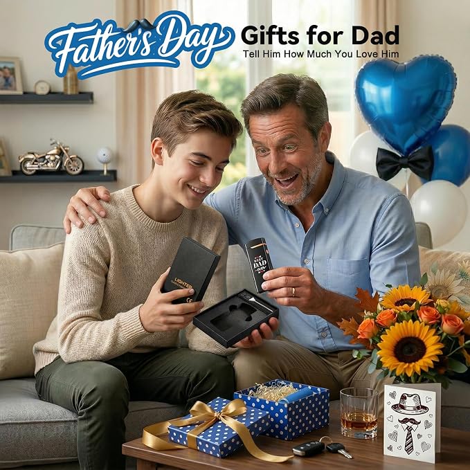 Coquimbo Fathers Day Dad Gifts from Daughter Son Wife: Electric Lighter Dad Mens Birthday Gifts, Rechargeable Windproof Flameless Dual Arc Plasma Lighters