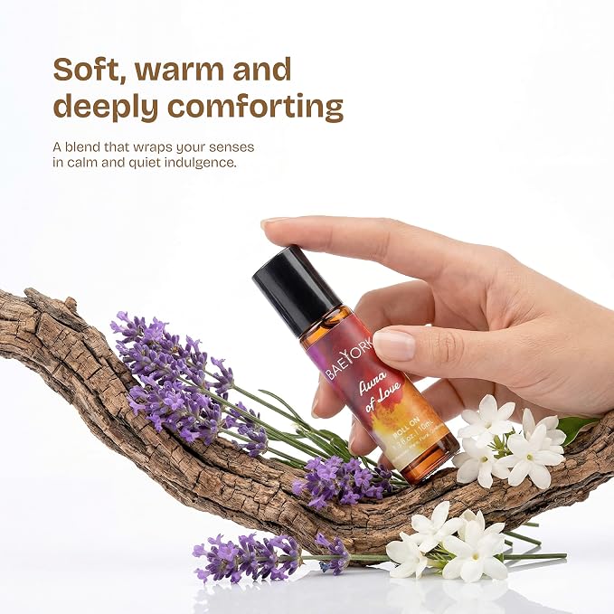 Aura of Love Roll-On Blend Essential Oils of Vanilla, Jasmine, Patchouli & Lavender Romantic & Warm Aromatherapy Fragrance, 10 ml (Pack of 1)