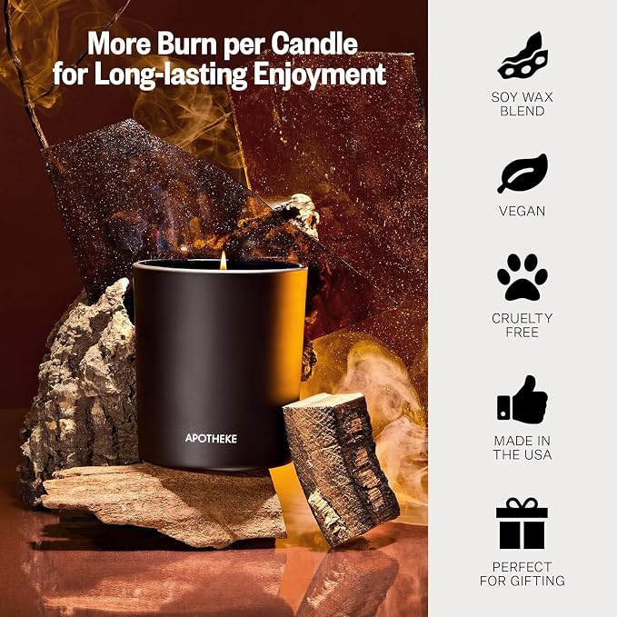 Apotheke Signature Scented Candles for Home, Kindling