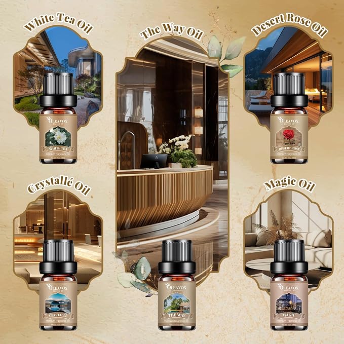 Hotel Diffuser Oils Gift Set, Luxury Fragrance Oil Blend, Hotel Essential Oils for Diffusers for Home, Candle & Soap Making Scents, More 10x5ml Scented Oil, Aromatherapy Oils Kit