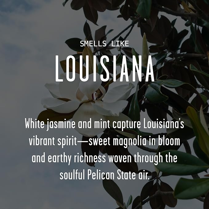 Louisiana Gifts, Louisiana Decor for Home - 'There's No Place Like Louisiana Candle, w/White Jasmine & Mint I Louisiana Souvenirs I Louisiana State Gifts I 9oz Jar, 50Hr Burn, USA Made