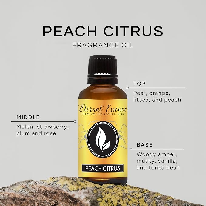 Eternal Essence Oils Peach Citrus 30ml Premium Fragrance Oil - for Candle, Soap Making, Aromatherapy, Diffusers, Home Care, & Humidifiers