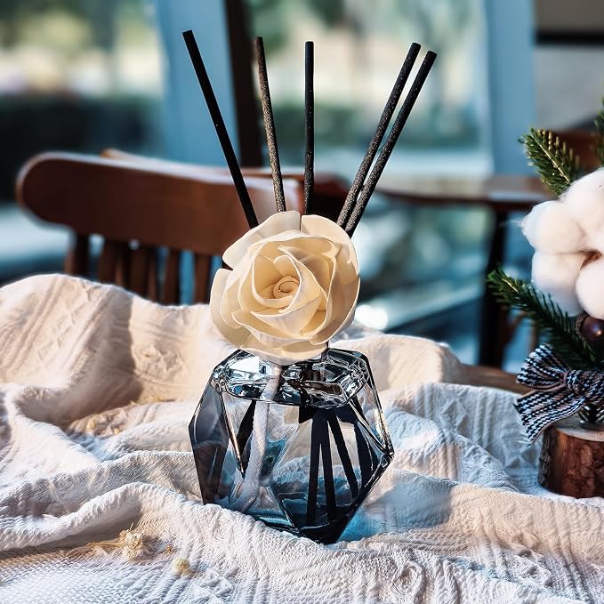 Brakula Reed Diffuser Set, 6.09 fl oz (180 ml)-Bamboo with 8 Reed Sticks, Home Fragrance Reed Diffuser for Bathroom Shelf Decor