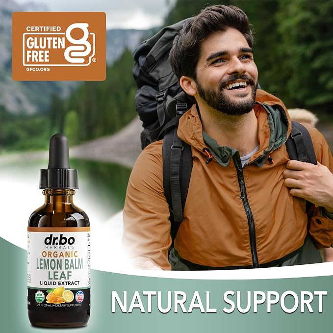 Organic Lemon Balm Extract Tincture - Organic Lemon Balm Leaf Liquid Extract Drops Oil Melissa Officinalis, Calm Relaxation Tea Supplements - Vegan Liquid Drops Tincture Supplement, Kids & Adults 2oz