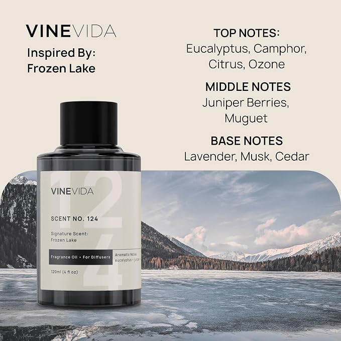 VINEVIDA [4 Oz] Inspired by: Frozen Lake; Diffuser Oil Refill | Premium Scent Diffuser Oil for Home | Non-Toxic Fragrance