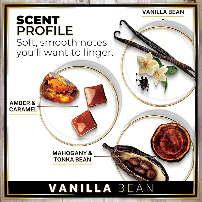 Urban Naturals Car Air Freshener Diffuser 3 Pack - Vanilla Bean Scent, 45+ Days Long Lasting Fragrance, Made in USA, Glass & Wood, Hanging Design + Vent Cip, Easy to Use