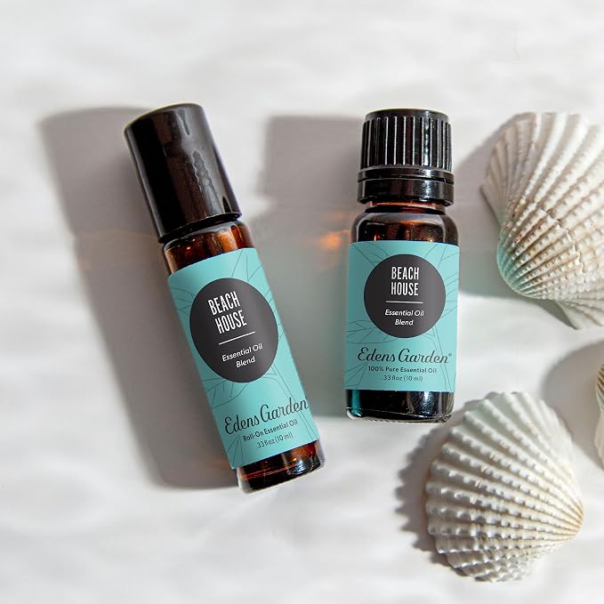Edens Garden Beach House Essential Oil Roll-On Blend- 100% Pure Premium Grade, Natural, Therapeutic, Aromatherapy, Kid & Skin Safe, The Best for Travel, Relaxation Pre-Diluted 10 ml (.33 fl oz)